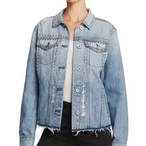 Rails - Knox Studded Distressed Denim Jacket - Size Medium
